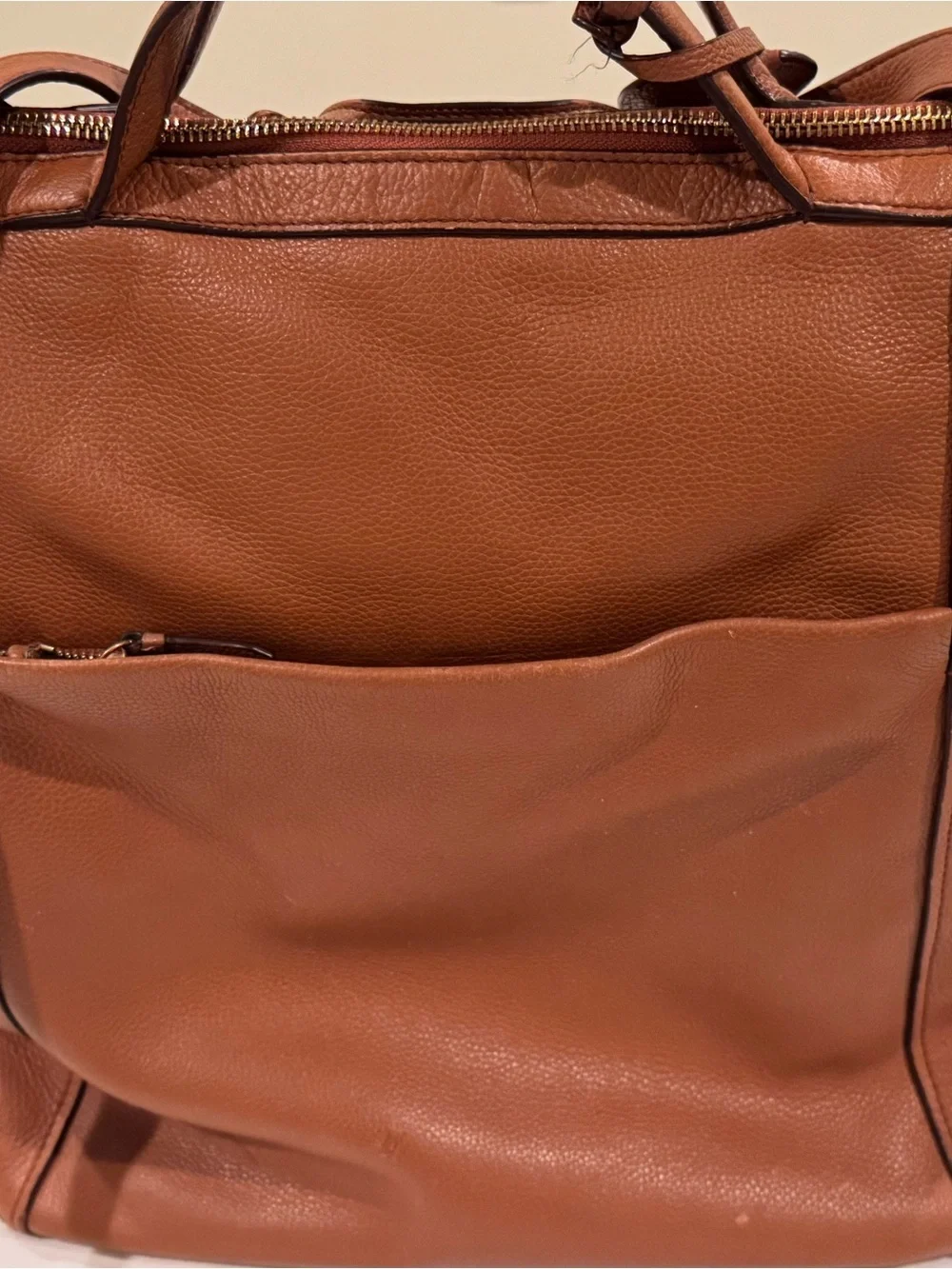 Cole Haan GrandSeries British Tan Leather Convertible Unisex Backpack Tote Bag